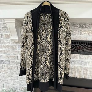 Black and gold with subtle gold shimmer cardigan.
